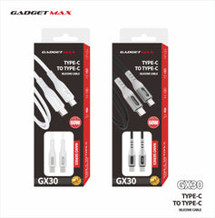 GADGET MAX - GX30 C-C Nano Series Type-C To Type-C PD Fast Charging Data Cable ( 60W ) - White