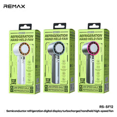 REMAX - RS-SF12 Semiconductor Digital Display Turbochargerd Portable Handheld Hight-Speed Fan - White