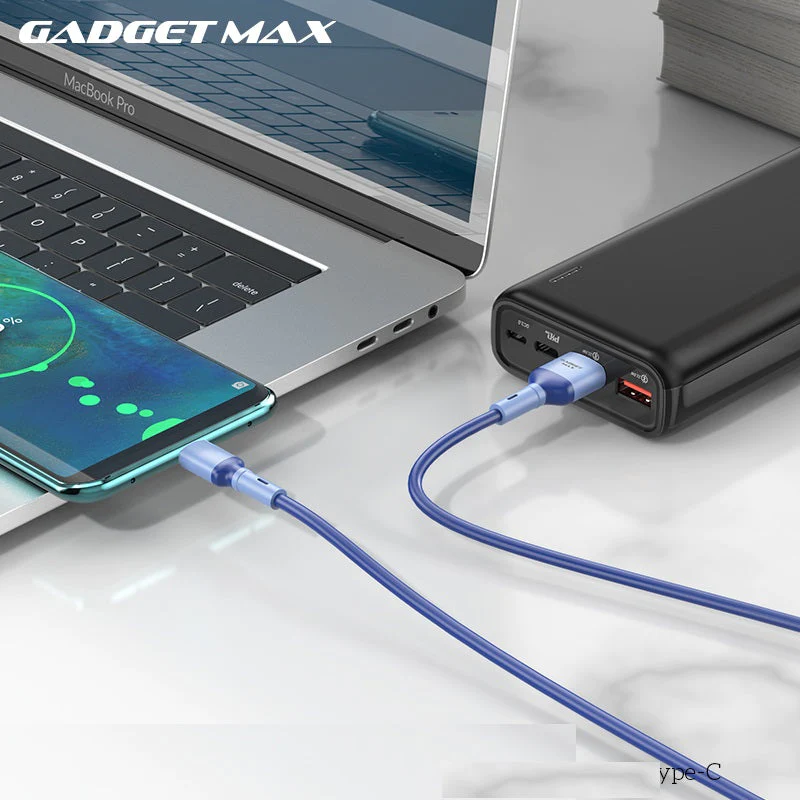 GADGET MAX GX10 TYPE-C 3A CHARGING DATA CABLE FOR TYPE-C (3A)(1M) - BLUE