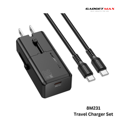 GADGET MAX - 8M231 Mini PD 30W Travel Charger Set - Black