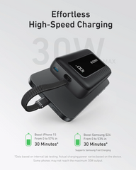 ANKER - ZOLO 10000mAh Built-In USB-C Cable Power Bank ( 30W ) - Blue