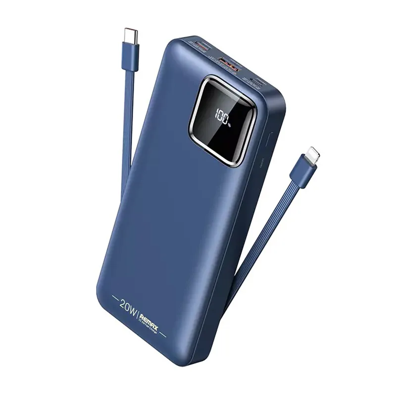 REMAX RPP-500 10000mAh SUJI SERIES PD20W+QC22.5W FAST CHARGING CABLE POWER BANK-Blue