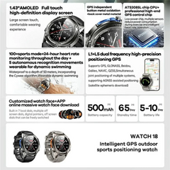 REMAX - WATCH 18 Intelligent GPS Outdoor Sports Smart Watch - Silver