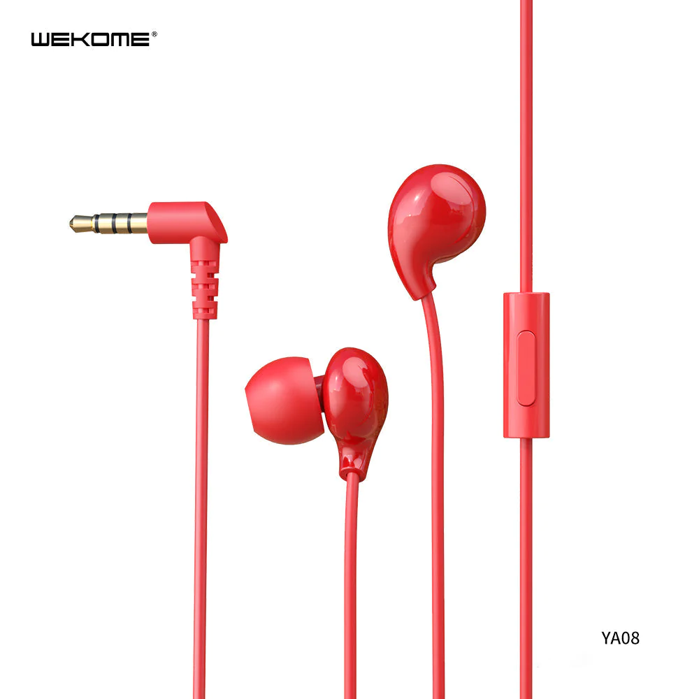 WK YA08 3.5MM LOLLIES SERIES WIRED MUSIC EARPHONES - Red