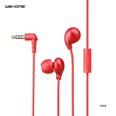 WK YA08 3.5MM LOLLIES SERIES WIRED MUSIC EARPHONES - Red