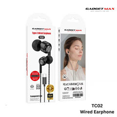 GADGET MAX - TC02 Type-C Wired Earphone - Black