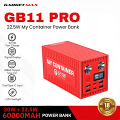 Gadget Max GB11 Pro 60000mAh 22.5W My Container Power Bank - Red
