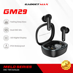 GADGET MAX GM29 Melo Series Bluetooth True Wireless Earbuds(Dual-Mic ENC) - Black