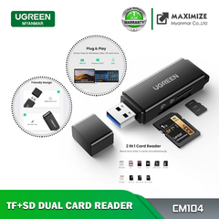 UGREEN - CM104 USB 3.0 to TF + SD Dual Card Reader