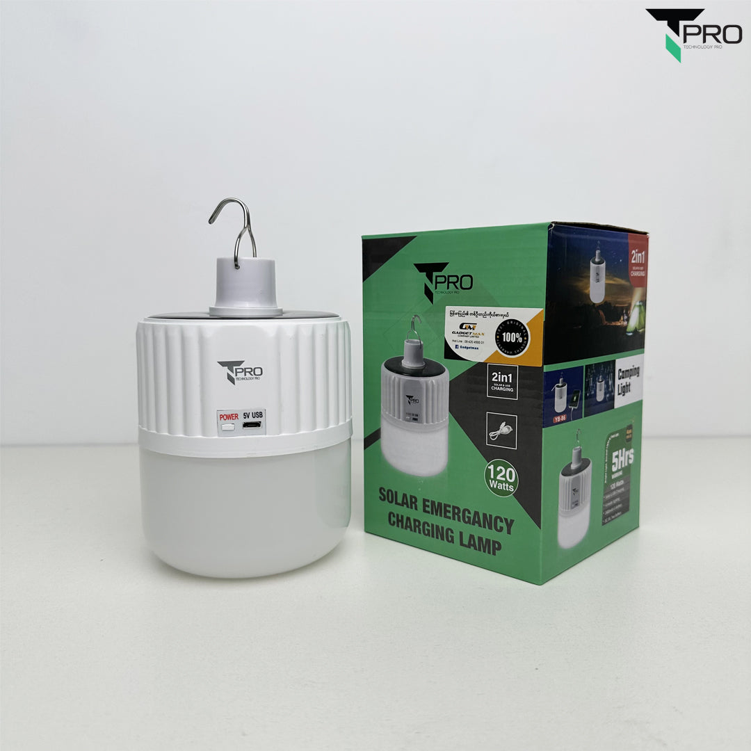 T-PRO-120W 2400MAH 2IN1 SOLAR & USB EMERGENCY CHARGING LAMP