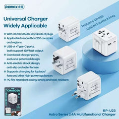 REMAX RP-U23 ASTRO SERIES MULTIFUNCTIONAL CHARGER, Multifunction Charger, 12W Charger, Adaptor