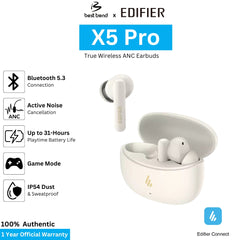 Edifier X5 Pro True Wireless Earbuds with Active Noise Cancelling - Ivory