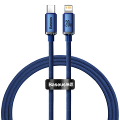 (Buy 1 Get 1) Baseus Crystal Shine Series 20W Type-C to iPhone Fast Charging Data Cable (1.2M) - Blue