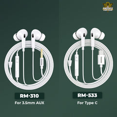 REMAX RM-533 AirPlusPro Type C Wired Earphone , Type C Wired Earphone ,Type C Headphone ,Type C Stereo Sound Wired Headset ,USB C  headphone , Type C Earphone For Samsung,Huawei ,Xiaomi