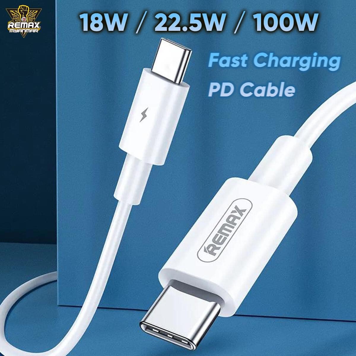 REMAX RC-175C CHAINING / MARLIK SERIES 100W PD FAST-CHARGING DATA CABLE TYPE-C TO TYPE-C,C TO C  Data Cable ,Type C to Type C Fast Charging Cable , USB C Cable , PD Cable , PD Port , C to C Cable Samsung , Xiaomi , Apple , Huawei