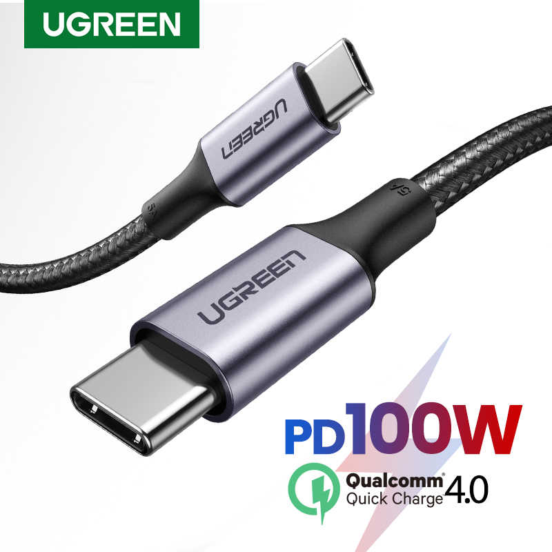 UGREEN TYPE.C TO TYPE.C CABLE 1M ALUMINUM CASE BRAIDED,C TO C  Data Cable ,Type C to Type C Fast Charging Cable , USB C Cable , PD Cable , PD Port , C to C Cable Samsung , Xiaomi , Apple , Huawei