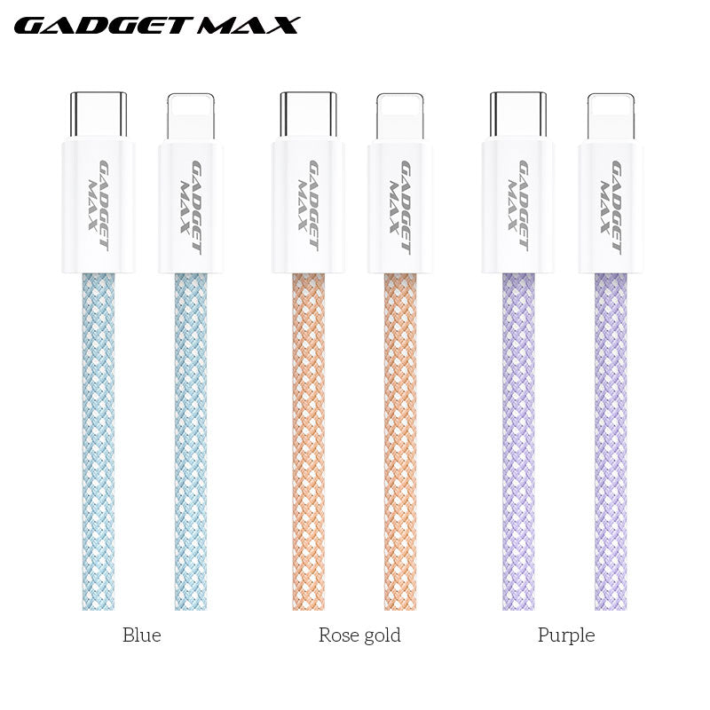 GADGET MAX GX15 FAST CHARGING TYPE-C TO LIGHTING CHARGING DATA CABLE PD(20W) (1.2M) - BLUE