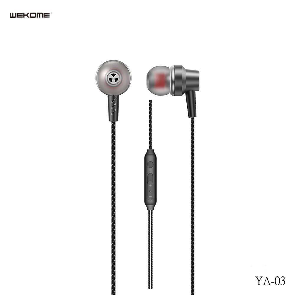 WK YA03 3.5MM UPINE SERIES WIRED EARPHONE ,Earphone , Wired Earphone , Best wired earphone with mic , Hifi Stereo Sound Wired Headset , sport wired earphone , 3.5mm jack wired earphone , 3.5mm headset for mobile phone , universal 3.5mm jack wired earphone