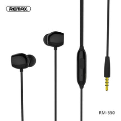 REMAX RM-550 Earphone, 3.5MM Wired Earphone ,Best wired earphone with mic ,Hifi Stereo Sound Wired Headset ,sport wired earphone ,3.5mm jack wired earphone ,3.5mm headset for mobile phone ,universal 3.5mm jack wired earphone