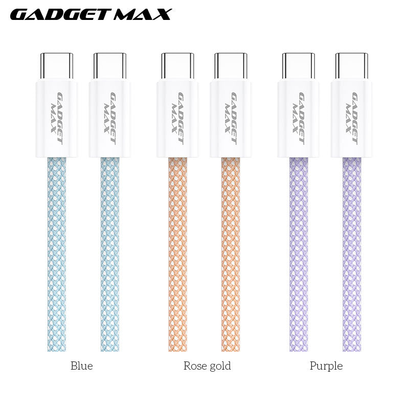 GADGET MAX GX15 FAST CHARGING TYPE-C TO TYPE-C CHARGING DATA CABLE PD(60W) (1.2M) - BLUE