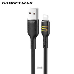 GADGET MAX GX14 DU18 S-SHAPE FAST USB TO IPH CHARGING DATA CABLE WITH LIGHT(2.4A) (1M)