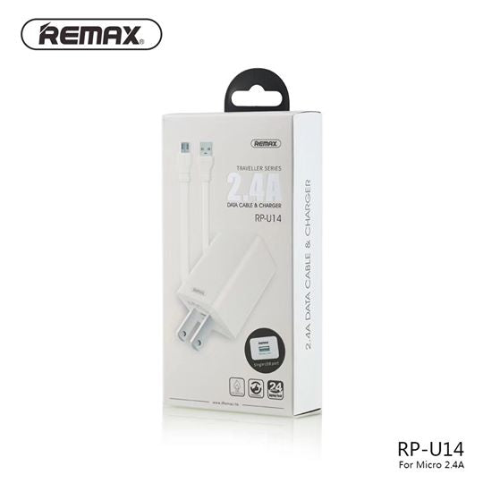 REMAX (MICRO)RP-U14 TRAVELLER SERIES  WITH 2.4 DATA CABLE , Travel Charger , Smart Travel Adapter , World Travel Adapter , Universal Travel Adapter Travel Charger for mobile ,travel charger , Universal Travel Adapter Wall , Universal Adapter Socket ,