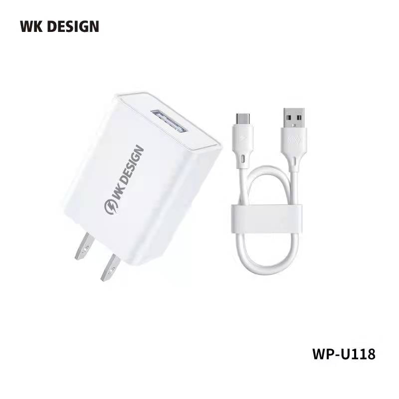 WK WP-U118 (TYPE-C) UPINE SERIES SINGEL USB SET CHARGER FOR TYPE-C (US)(10W)(2A)