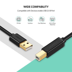 Ugreen US135 USB 2.0 AM to BM Print Cable (1.5M)