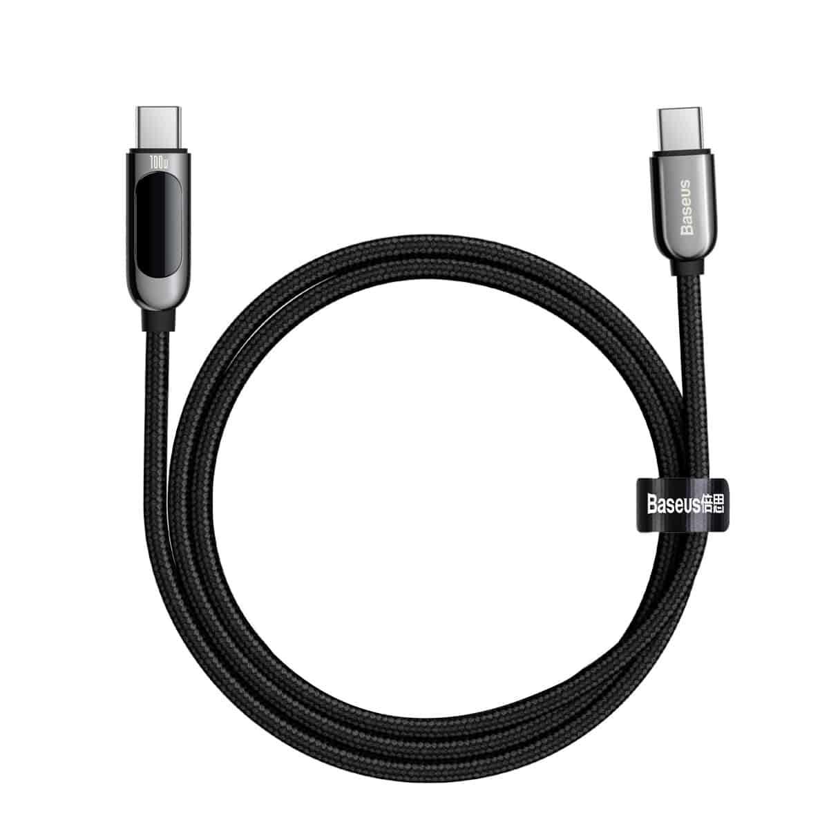 (Buy 1 Get 1) Baseus Display 100W Type-C to Type-C Fast Charging Data Cable (2M) - Grey + Black