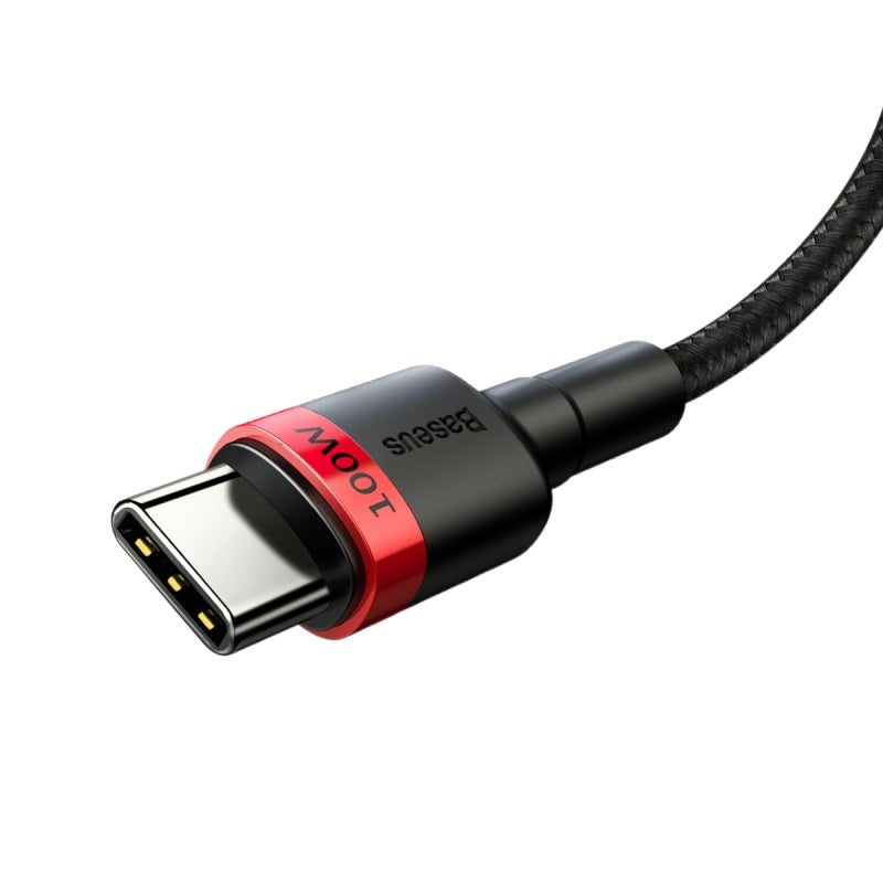 (Buy 1 Get 1) Baseus Cafule PD 2.0 100W 20W 5A Type-C to Type-C Flash Charging Data Cable (2M) - Red + Black