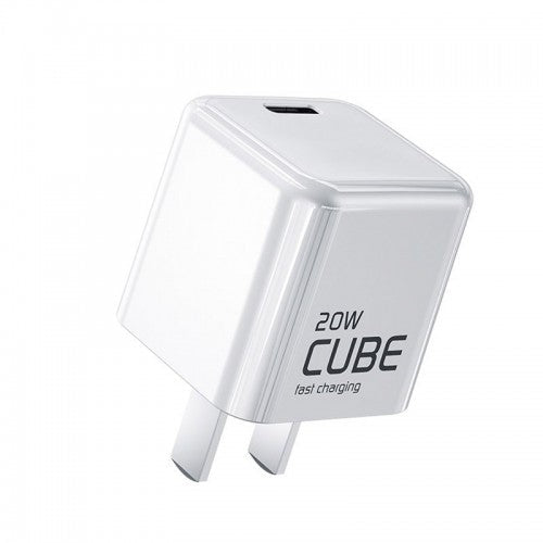 WK WP-U68 KING KONG SERIES MINI CUBE PD 20W FAST CHARGER ONLY (TYPE C), 20W Charger, Fast Charger, PD Charger