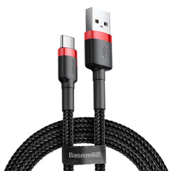 (Buy 1 Get 1) Baseus Cafule 3A Type-C Cable (1M) - Red + Black