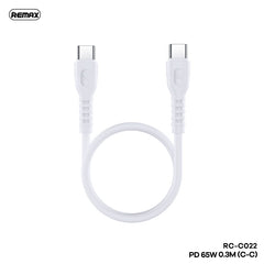 REMAX RCCO22 (CC) LEDYSERIES PD 65W FAST CHARGING DATA CABLE TYPE-C TO TYPE-C, 65W Cable, PD Cable