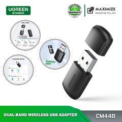 UGREEN CM448 11AC DUAL-BAND WIRELESS USB ADAPTER,Dual-Band Wireless WLAN USB Adapater, WLAN USB Adapter, Wireless USB Adapter