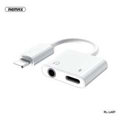 REMAX RL-LA07 2.0A CONCISE SERIES 3.5MM & LIGHTNING AUDIO ADAPTER,Phone Audio Adapter,iPhone 7 Adapter,iPhone 8 plus Headphone Jack,Lightning to 3.5 mm,Audio Connector for iPhone 7/8/8 plus/X/XS/XR /11/11 Pro/11 Pro Max/12/12 Pro/12 Pro Max  Audio Adapter