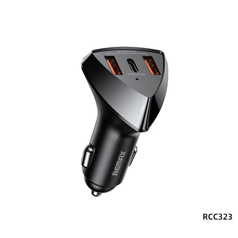 REMAX RCC323 ALIEN 3 SERIES 49.5W 2USB+TYPE-C CAR CHRAGER (2USB+TYPE-C), Type-C Car Charger, 49.5W Car Charger