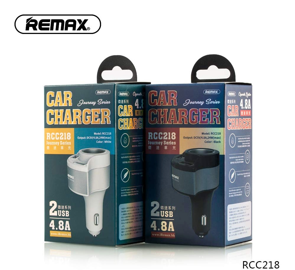 REMAX RCC218 JOURNEY SERIES 2USB 24W CAR CHARGER RCC218(4.8A)(24W)(290667)