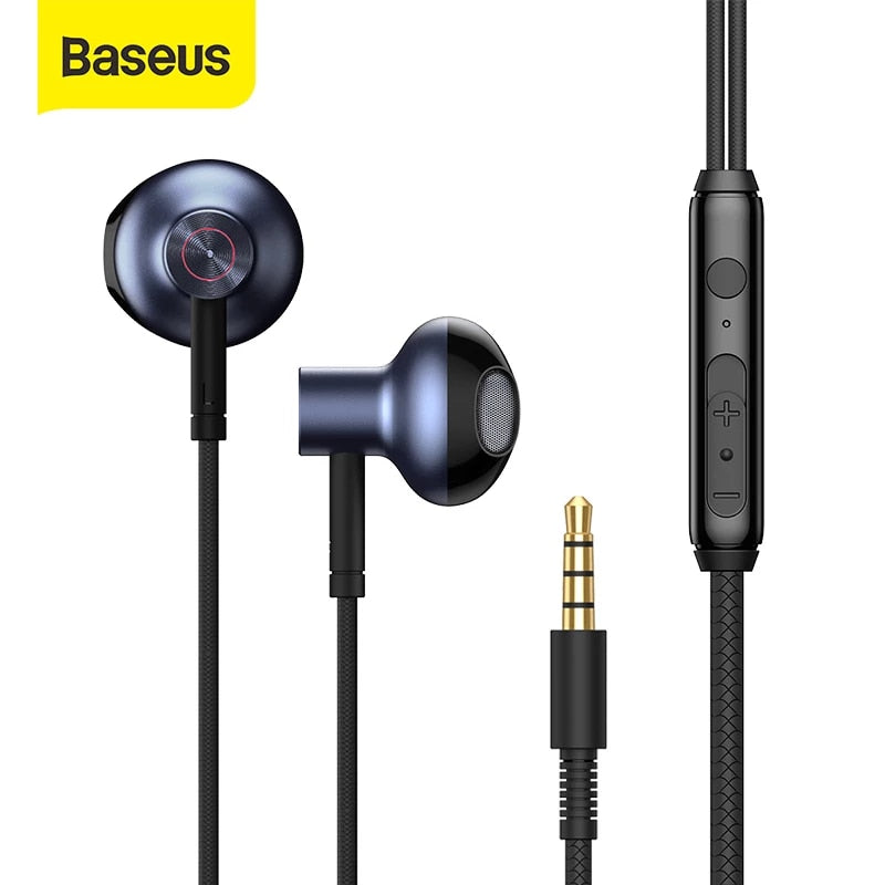 BASEUS H19 ENCOK 3.5MM WIRED EARPHONE -Black