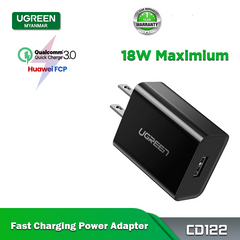 Ugreen USB 18W Charger Only QC 3.0 Fast Charging Power Adapter