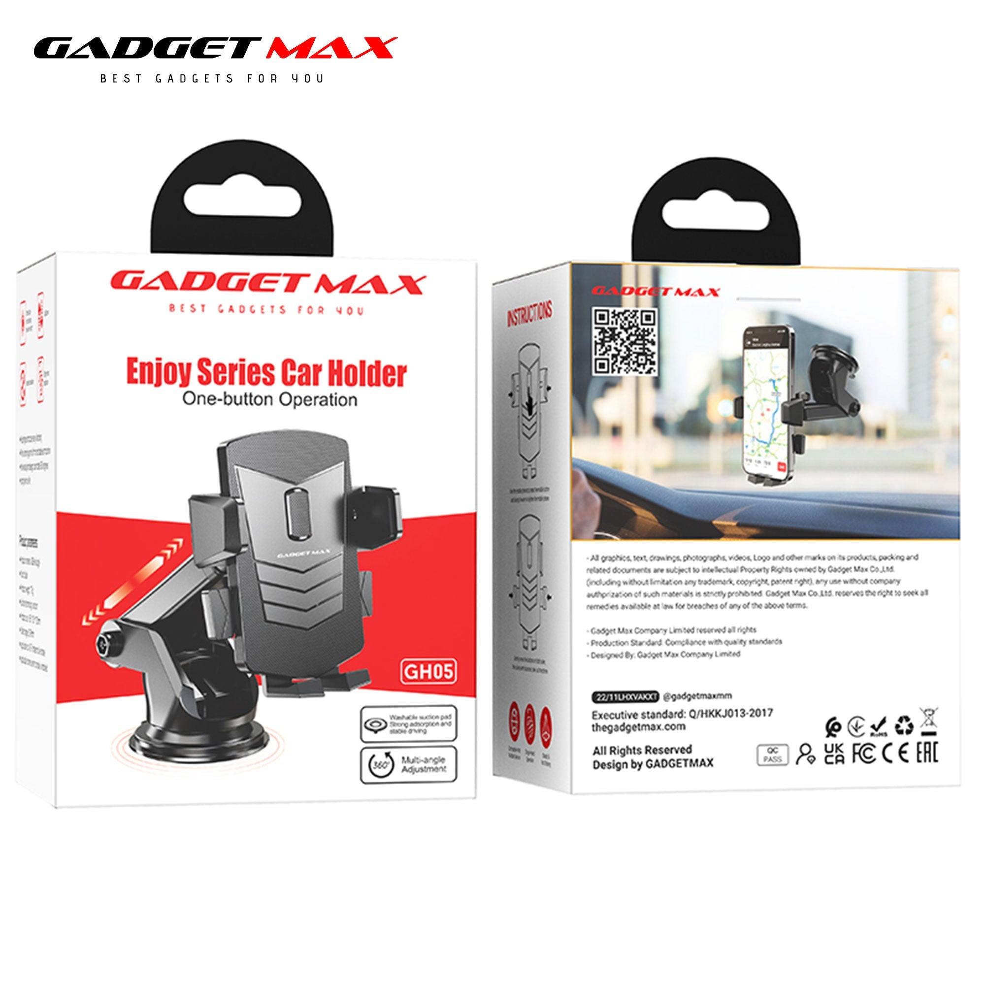 GADGET MAX GH05 DAVID ONE-BUTTON CENTER CONSOLE CAR HOLDER