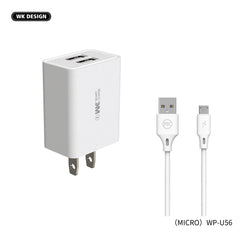 WK WP U56M Dual USB Charger For Micro  - White