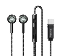REMAX RM-598A Type C Wired Earphone, MONSTER METAL FOR MUSIC & CALL Type C Stereo Sound Wired Headset ,USB C headphone , Type C Earphone For Samsung,Huawei ,Xiaomi