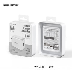 WK WP-U103 LINTON SUPER FAST CHARGING ADAPTER ,Charger , USB Phone Charger , Mobile Phone Charger , Smart Phone Charger , Andriod Phone Charger , Muti port usb charger , quick charger , fast charger , cell phone charger ,wall charger , Portable Charger