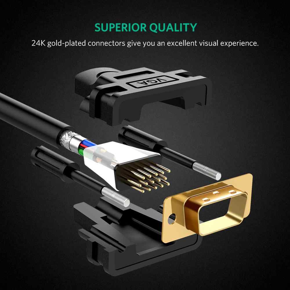 UGREEN VG101 VGA Male to Male Cable 1080P Cabo 15 Pin Cord Wire for Computer Monitor Projector VGA Cable - 1M