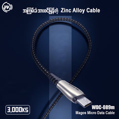 WK MAGOS DATA CABLE FOR MICRO (WDC-089M) , Cable , Micro Cable , Micro Charging Cable , Micro USB Cable , Android charging cable , USB Charging Cable , Data cable for Samsung , Huawei , Xiaomi , Fast Charging Cable , Quick Charge Cable