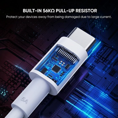 UGREEN USB TO USB TYPE.C CABLE ABS CASE 1M (5A) - White