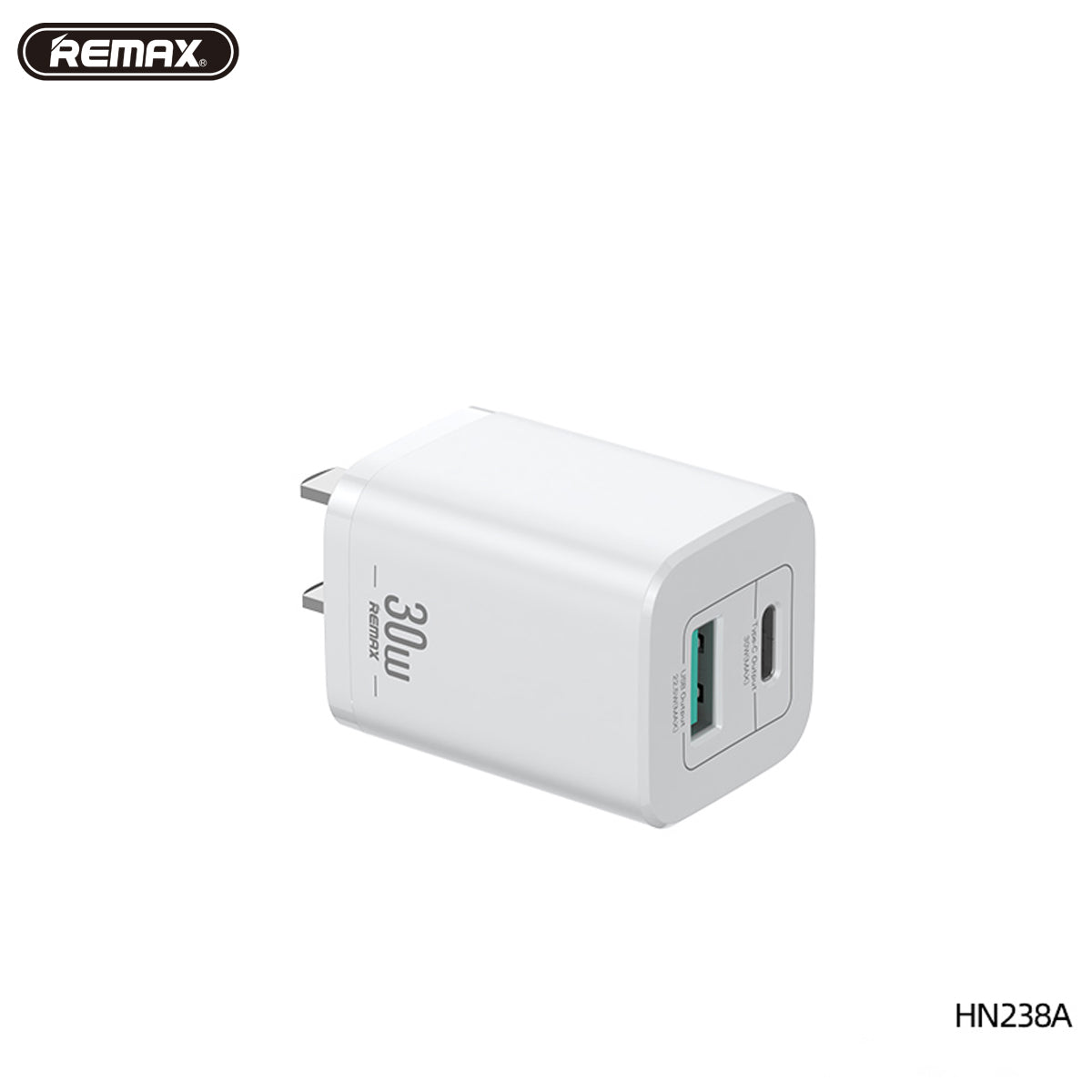 REMAX HN238A 30W MINI FAST CHARGER (USB-1/PD-1), 30W PD Charger, Mini Charger