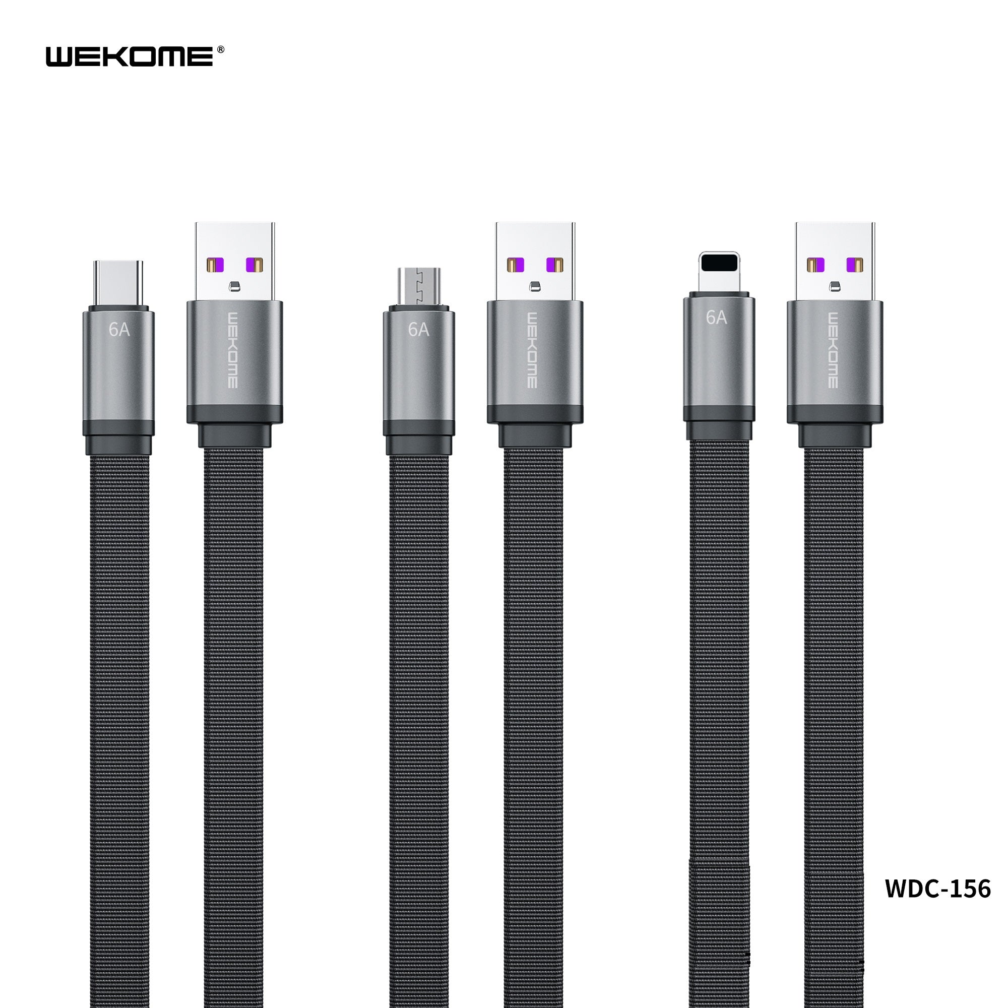 WK WDC-156 KINGKONG SERIES 2 6A SUPER FAST CHARGING DATA CABLE (1.5M)(6A), Micro Cable -Black