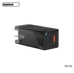 REMAX RP-U73 KINGS SERIES 65W GAN PD+QC MULTI COMPATIBLE FAST CHARGER ONLY (1USB/1 TYPE-C), 65W Charger, GAN Charger