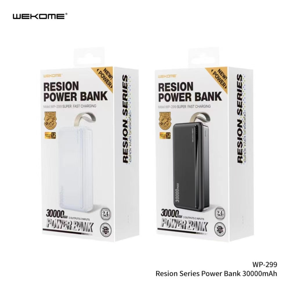 WEKOME WP-299 30000MAH RESION SERIES POWER BANK (2.4A) - Black